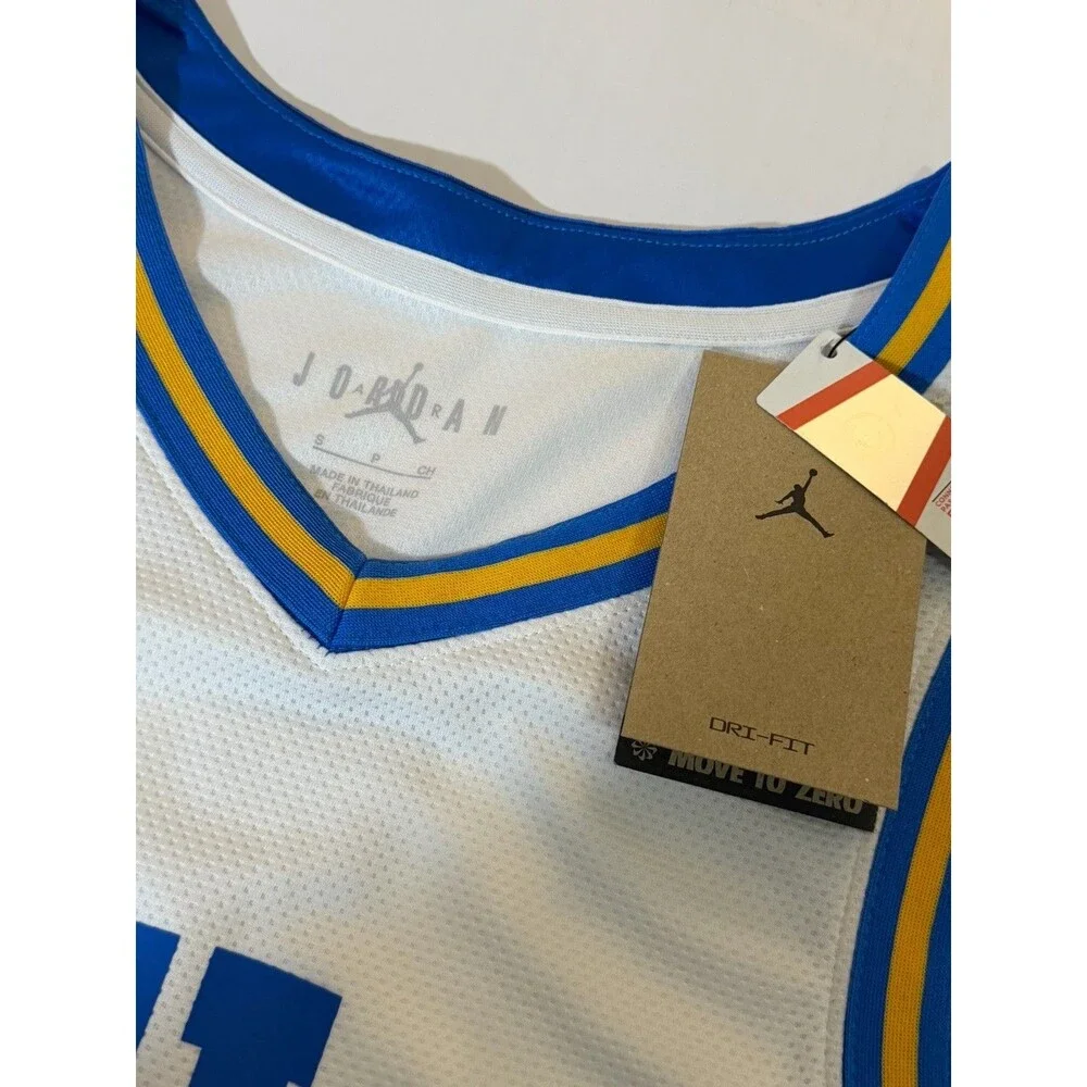 NEW UCLA Bruins #1 Basketball Jersey Men’s Small White Jordan Brand Dri-FIT NWT